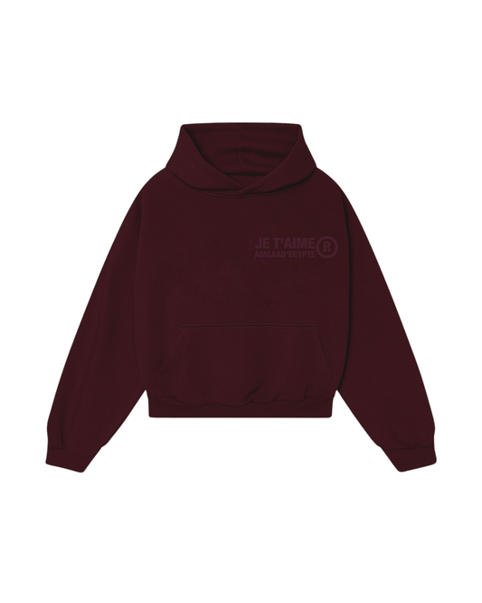 (B-I) Wine puffed hoodie