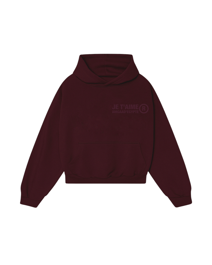 (B-I) Wine puffed hoodie