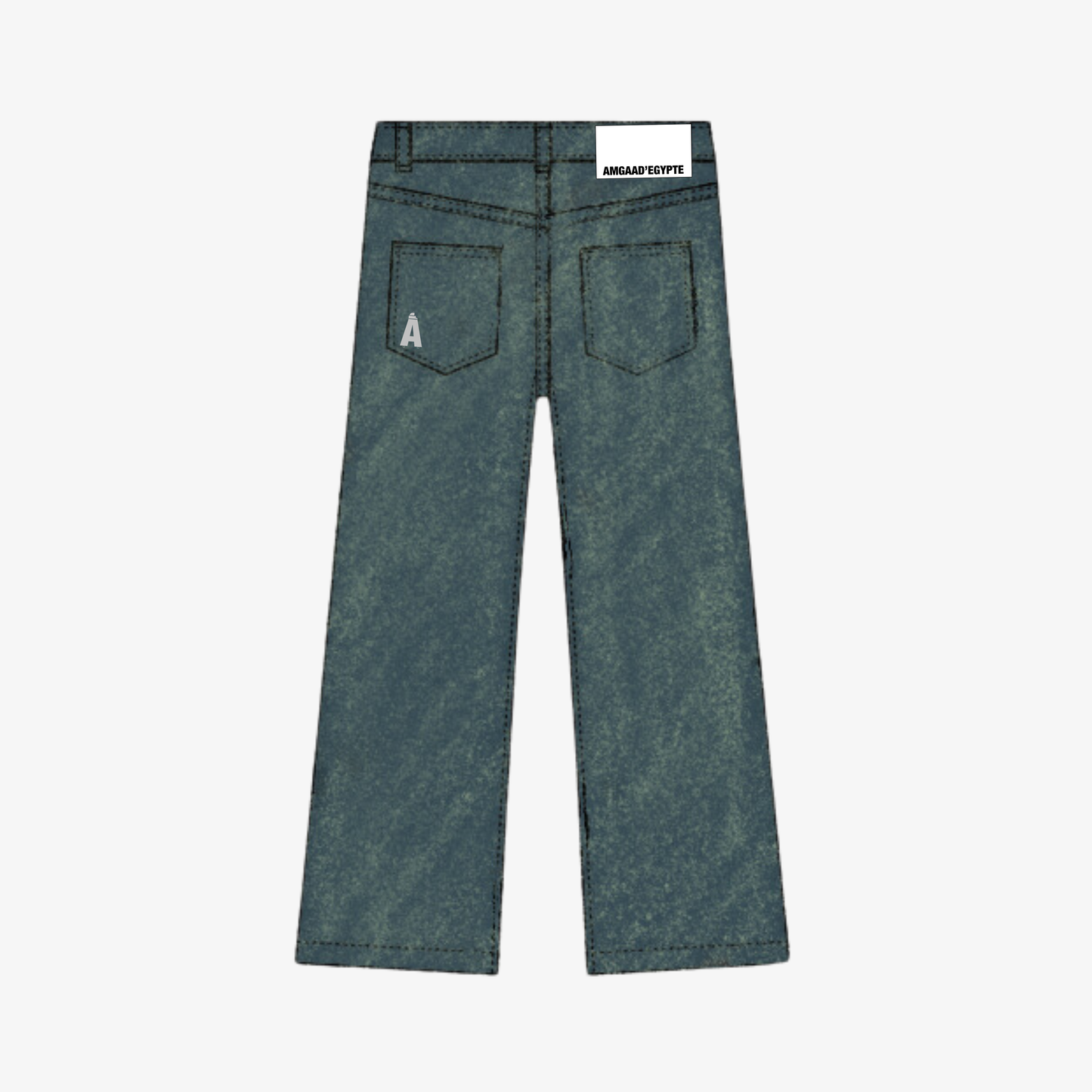 D-I GREEN TINT DENIM PANTS